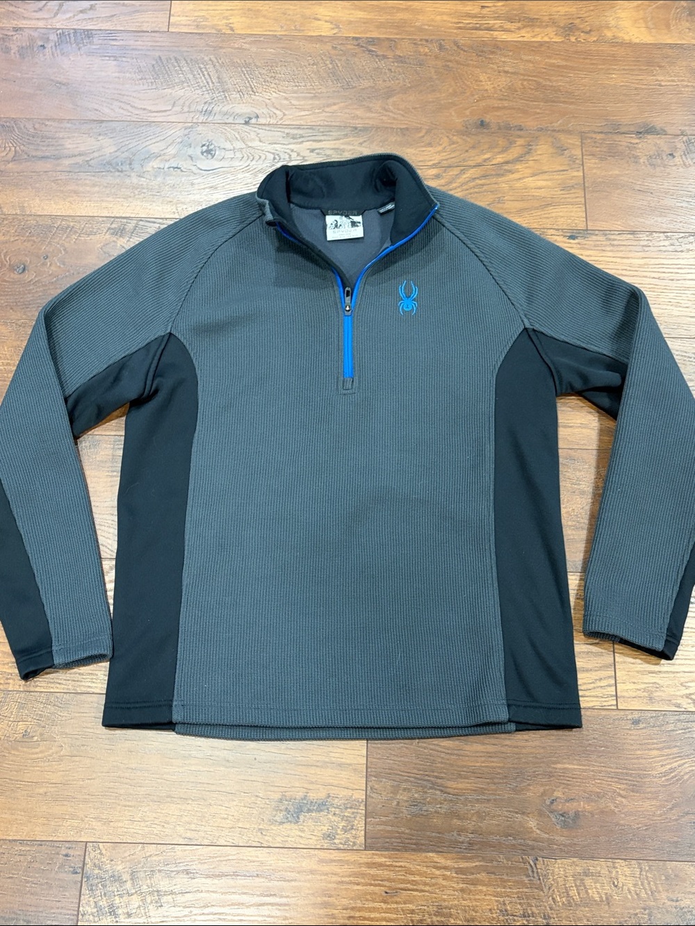Spyder Men's Gray and Black Half-Zip with Blue Accents